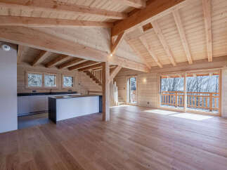 Experience rustic charm and modern comfort in this stunning wooden chalet.