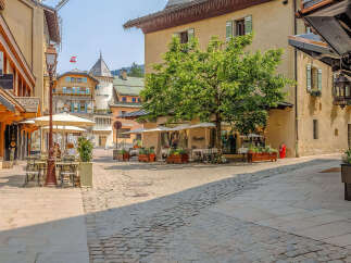 Experience the charm of this picturesque European street, perfect for a boutique hotel or upscale retail space.