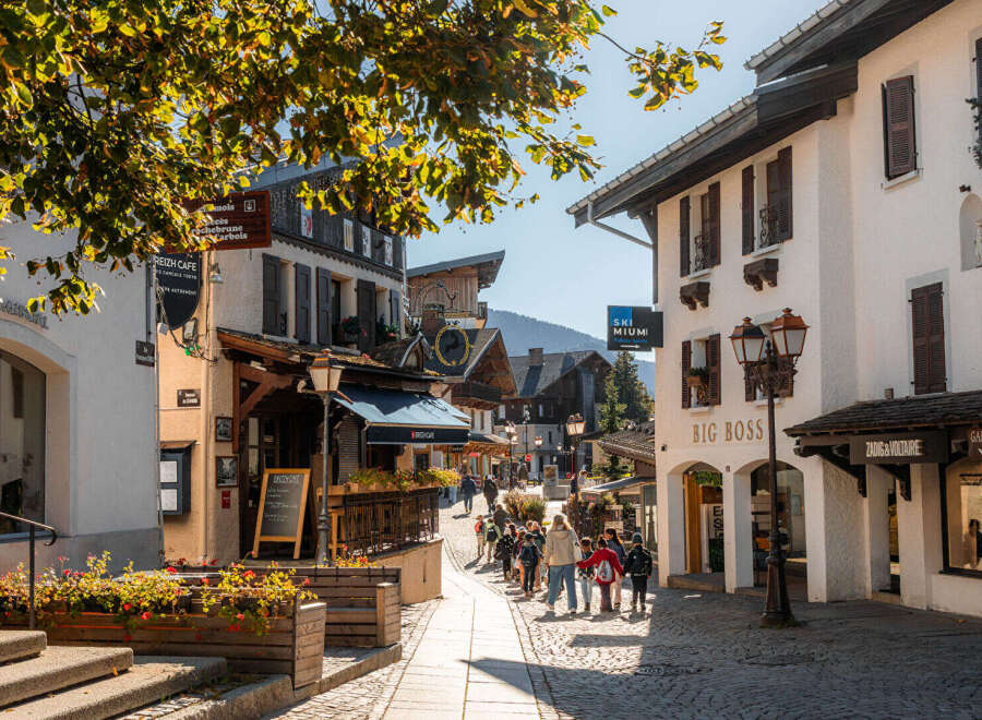Discover charming alpine living in this picturesque village street scene.
