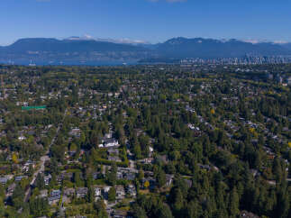 Experience the serene beauty of this expansive residential area, nestled amidst lush greenery and mature trees.