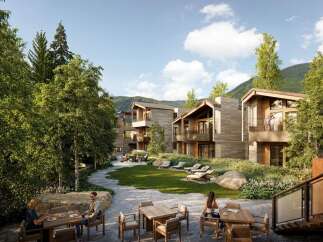 Experience luxury mountain living in this stunning property, featuring modern architecture seamlessly integrated with natural surroundings.