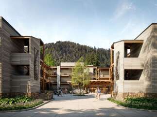 Experience modern mountain living in this stunning architectural gem, featuring natural wood accents and stone foundations that blend seamlessly with the surrounding forest.