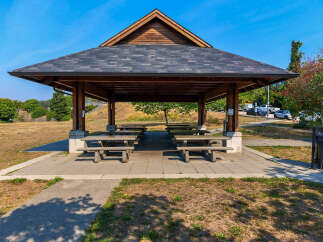 Discover this charming park pavilion, perfect for outdoor gatherings and events.