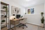 Create a productive and stylish workspace with this modern home office setup.