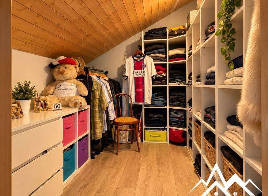 Discover this spacious walk-in closet, perfect for organizing your wardrobe.