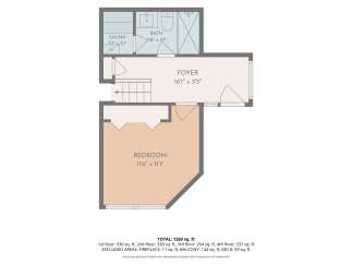 Discover this charming floor plan featuring a spacious bedroom, a relaxing sauna, and a well-appointed bathroom.