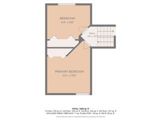 Discover this charming floor plan featuring a spacious primary bedroom measuring 11'4' x 13'11' and an additional bedroom of 11'4' x 9'0'.