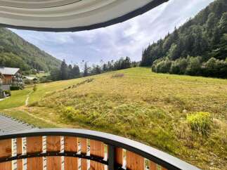 Experience breathtaking mountain views from this stunning property, nestled amidst lush green hills and dense forests.