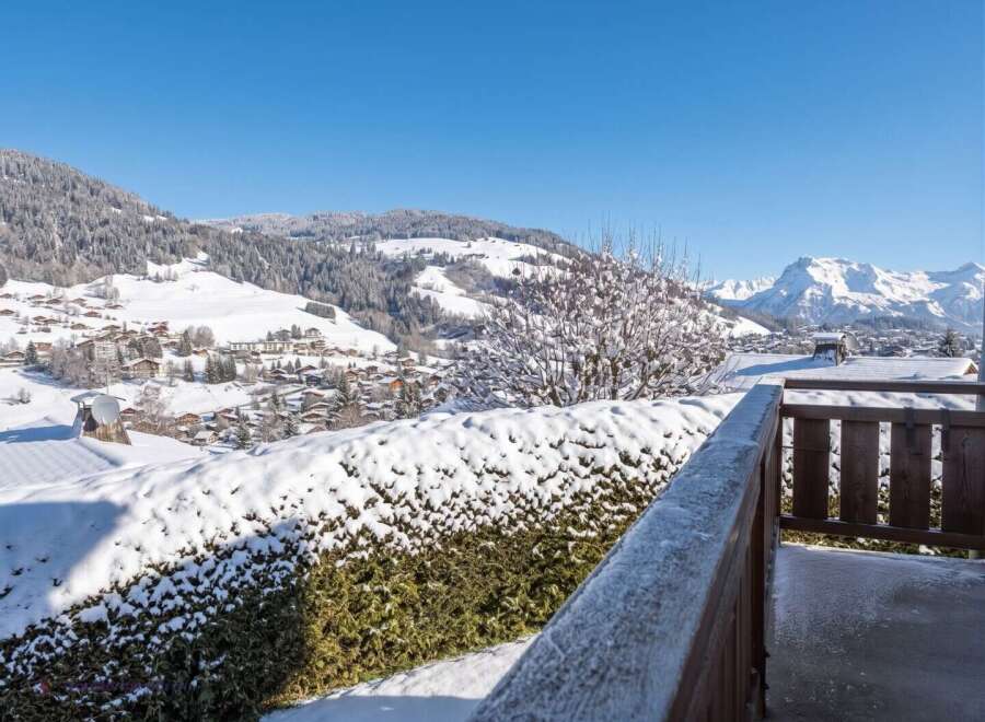 Experience the charm of a winter wonderland from this property's vantage point.