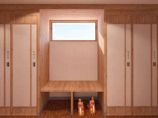 Discover modern ski storage solutions with these stylish lockers, perfect for a ski resort or luxury mountain property.