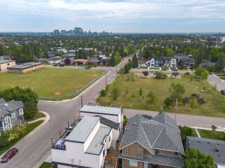 Discover modern living in this vibrant urban neighborhood, featuring a mix of contemporary townhouses and single-family homes.