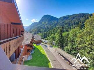 Experience breathtaking mountain views from this charming property, nestled amidst lush green forests.