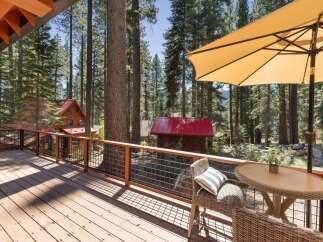 Enjoy the serene mountain lifestyle from this charming cabin nestled amongst tall pine trees.