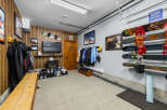 Gear up for your next adventure in this well-equipped ski and snowboard storage area.
