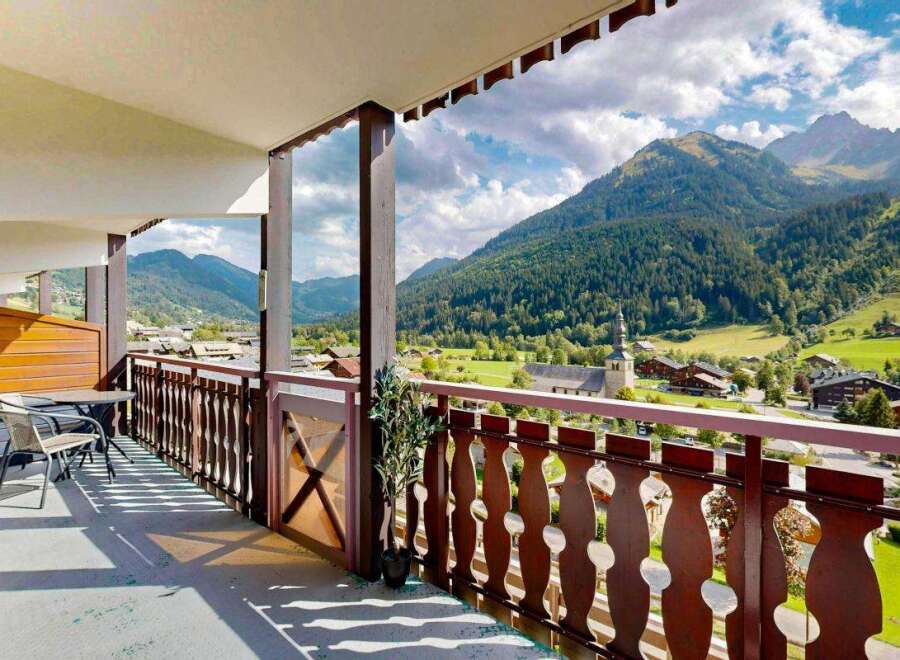 Enjoy breathtaking mountain views from this charming balcony, perfect for your morning coffee or evening relaxation.