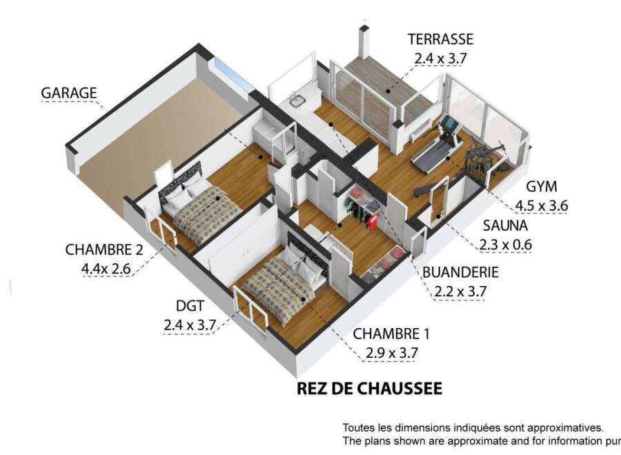 Discover this spacious property featuring two comfortable bedrooms, a dedicated gym, and a relaxing sauna.