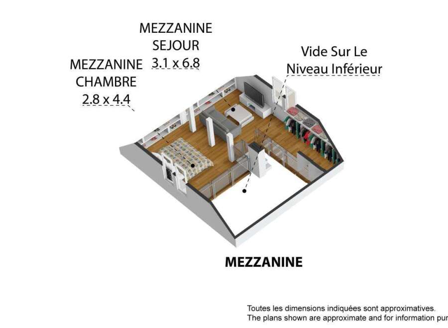 Discover this charming mezzanine level featuring a spacious living area (3.