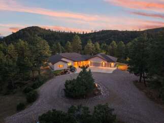 Nestled amidst a serene forest landscape, this stunning home offers a tranquil retreat with breathtaking mountain views.