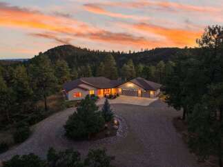 Experience luxury living in this stunning custom-built home nestled amidst a serene forest landscape.