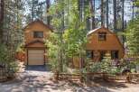 Nestled among tall pine trees, this charming cabin offers a serene mountain getaway.