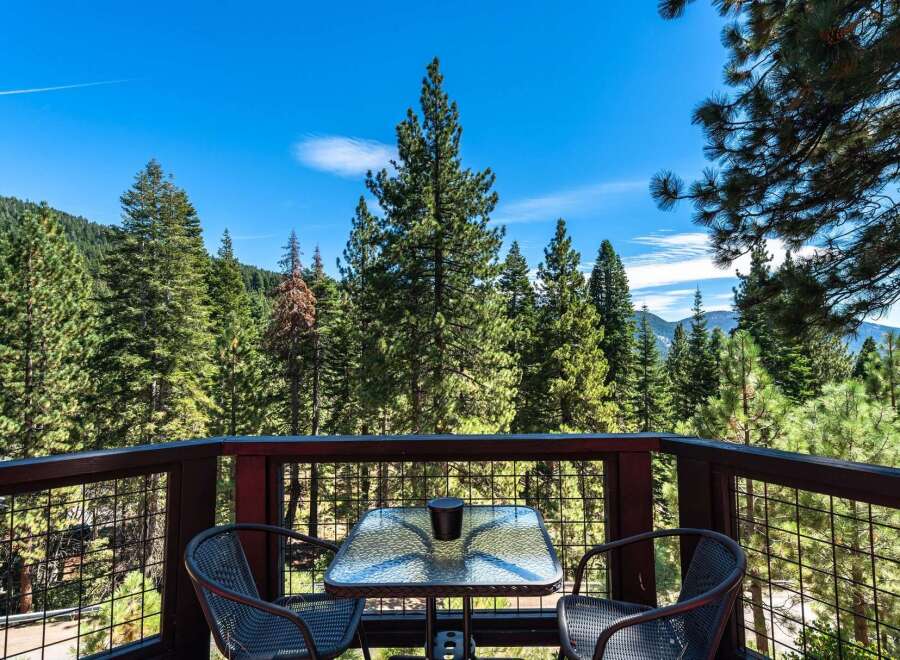 Enjoy breathtaking mountain views from this charming balcony, perfect for morning coffee or evening relaxation.