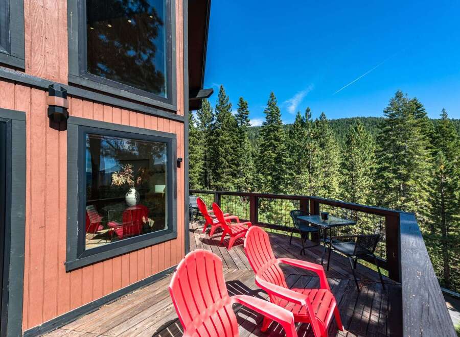 Enjoy breathtaking mountain views from this spacious deck, perfect for outdoor entertaining or quiet relaxation.