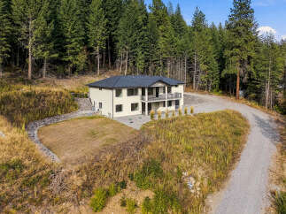 Nestled amidst a lush evergreen forest, this stunning home offers a serene retreat.