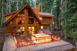 Experience ultimate relaxation in this stunning wooden cabin, nestled amidst a serene forest.