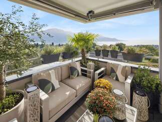 Enjoy breathtaking panoramic views from this stunning balcony, perfect for relaxing or entertaining.