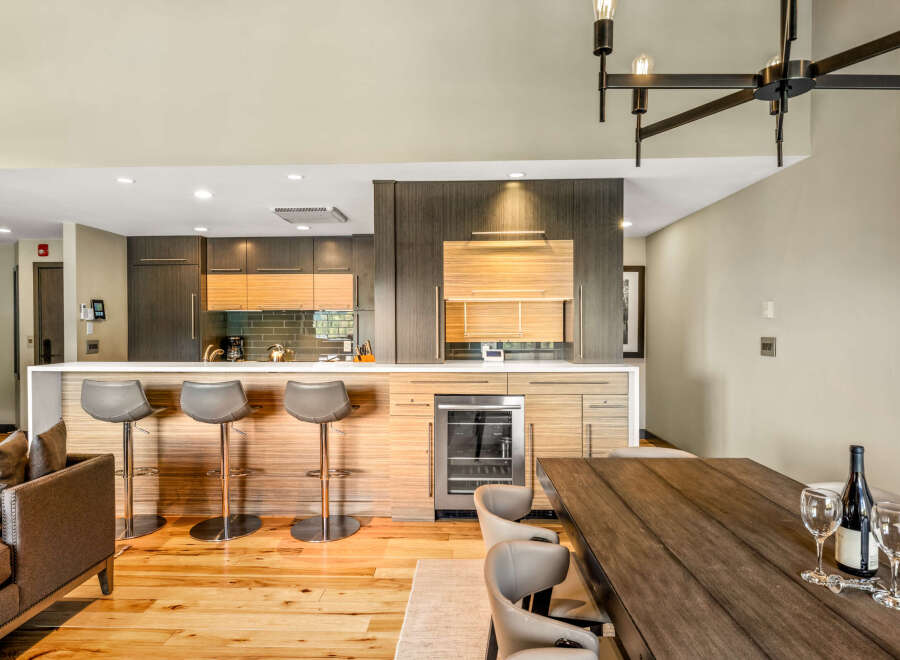 Experience modern living in this stunning open-concept kitchen and dining area.