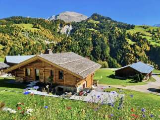 Experience the charm of alpine living in this stunning wooden chalet, nestled amidst breathtaking mountain scenery.