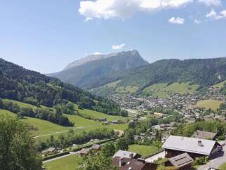 Experience breathtaking mountain views from this charming property nestled in a picturesque alpine village.