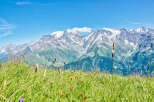 Experience breathtaking mountain views from this stunning property, nestled amidst vibrant alpine meadows.