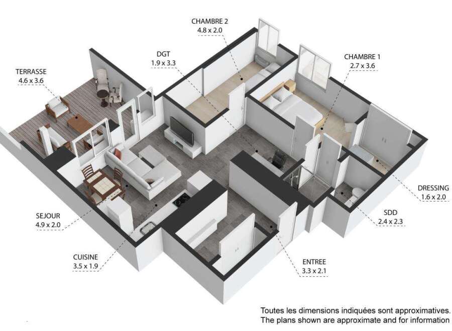 Discover this charming apartment featuring a spacious living area (4.
