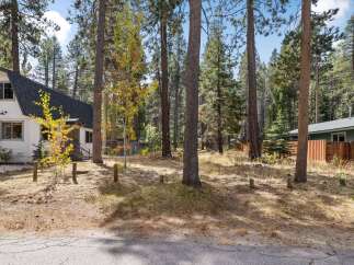 Nestled amongst tall pine trees, this charming property offers a serene mountain retreat.