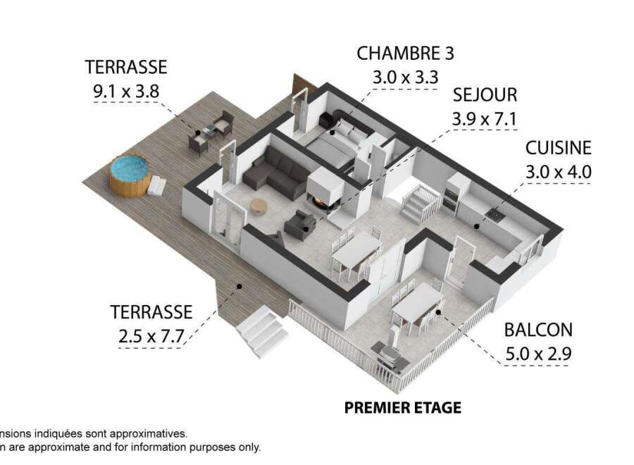 Discover this spacious first-floor apartment featuring a large terrace of 9.