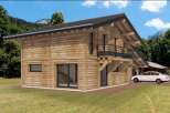 Experience rustic charm and modern living in this stunning wooden chalet, nestled amidst lush greenery and majestic mountains.