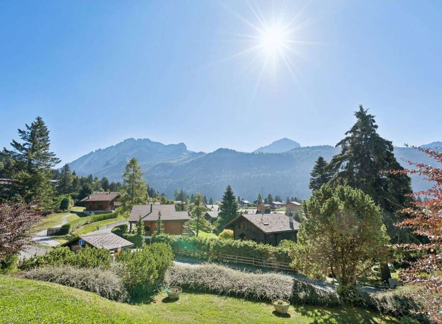 Nestled amidst the serene Swiss Alps, this charming property offers a picturesque mountain village setting.