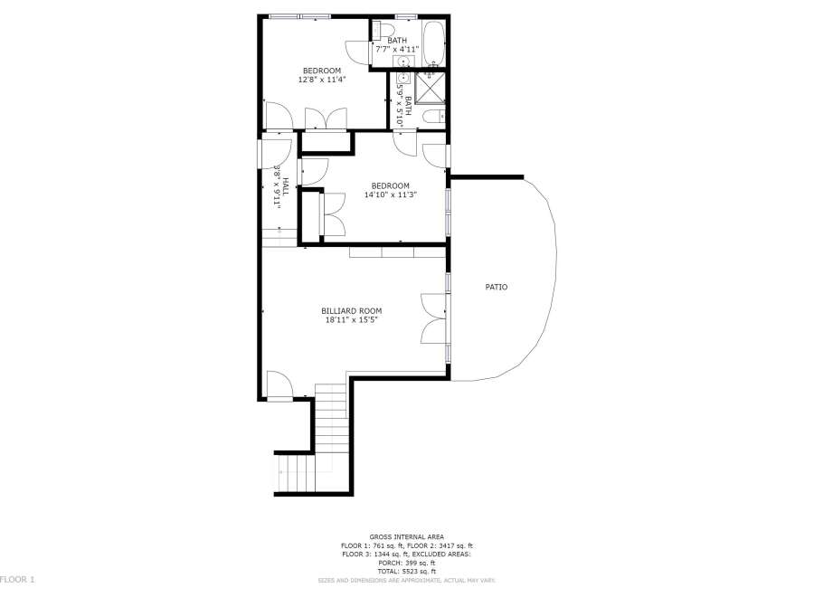 Discover this spacious 3-bedroom, 2-bathroom home featuring a dedicated billiard room perfect for entertainment.