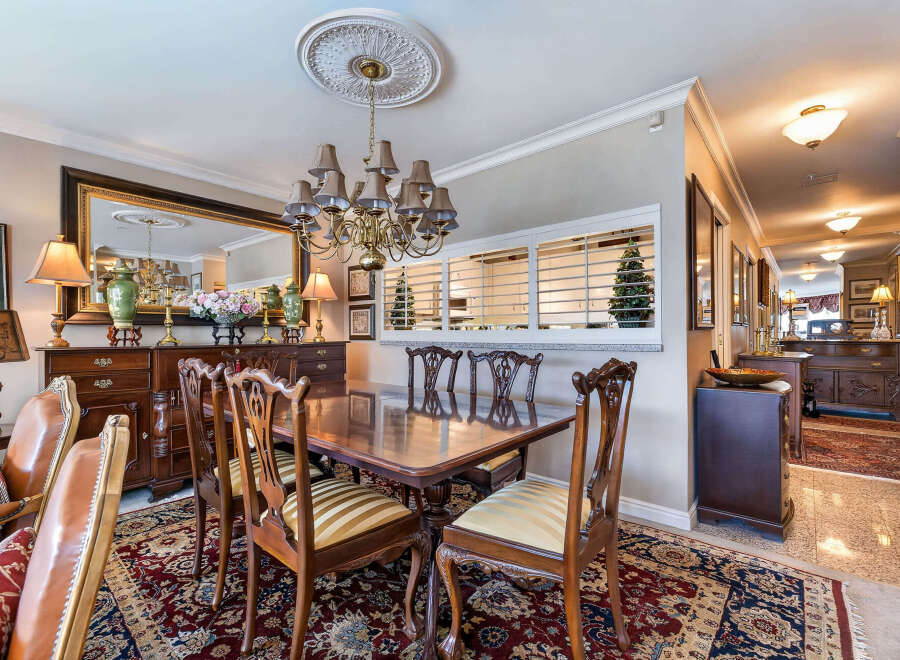 Step into this elegant dining room, perfect for hosting memorable gatherings.