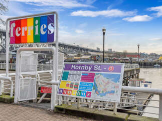 Discover convenient waterfront living with easy access to the city's vibrant hubs via the Aquabus ferry service.