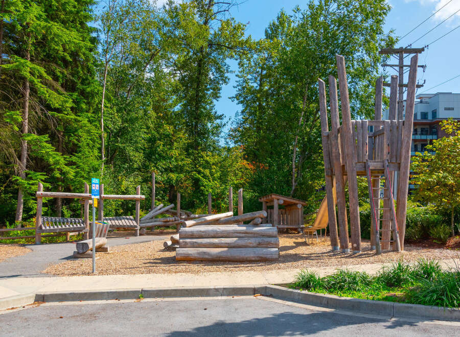 Discover a vibrant community playground designed for active play and natural exploration.
