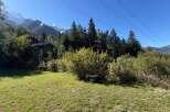 Nestled amidst lush greenery and towering pine trees, this charming cabin offers a serene mountain retreat.