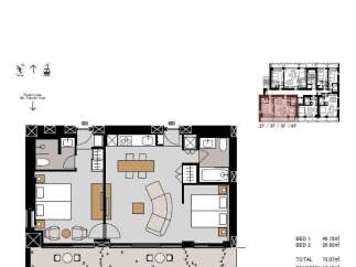 Discover this spacious 2-bedroom, 2-key unit offering a comfortable living space with two distinct bedrooms.
