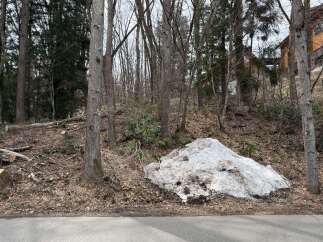 Discover this charming property nestled amidst a serene wooded landscape, offering a peaceful retreat.