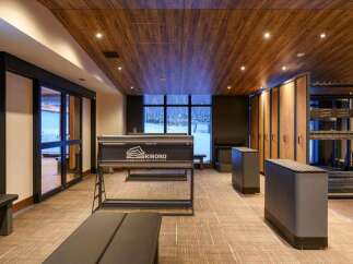 Experience the ultimate in ski resort luxury with this well-appointed ski room.