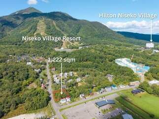 Discover this prime real estate opportunity in Niseko Village, offering 1,222 sqm of land with stunning mountain views.