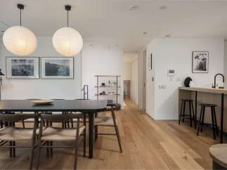 Experience modern living in this beautifully appointed dining and kitchen area.