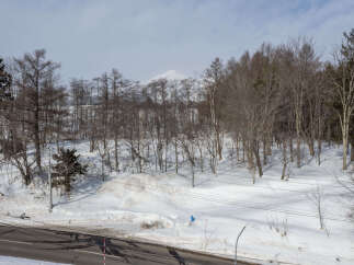 Experience the serene beauty of a winter wonderland with this stunning property offering breathtaking mountain views.