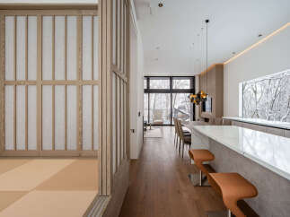 Experience modern living with a touch of Japanese design in this stunning open-concept space.